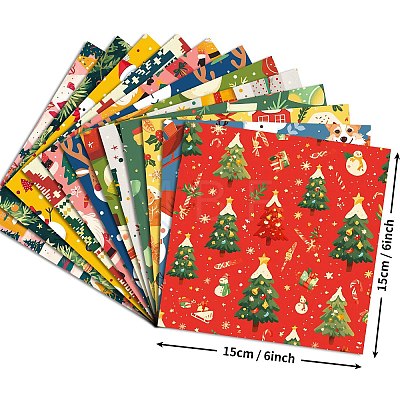 12Pcs Christmas Scrapbook Paper Pads DIY-P085-01A-1