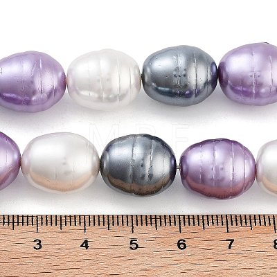 Electroplated Shell Pearl Beads Strands BSHE-H110-01-1