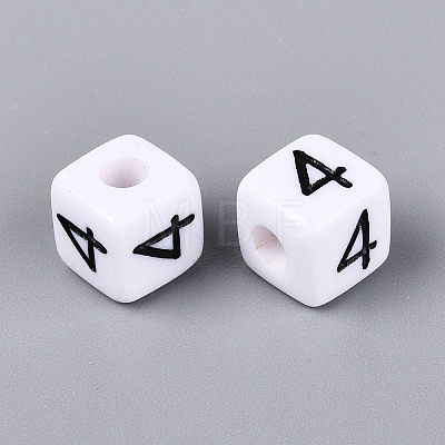 Opaque Acrylic European Large Hole Beads SACR-N020-01B-05-1
