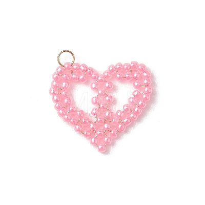 Glass Seed Beaded Pendants PALLOY-MZ01158-01-1