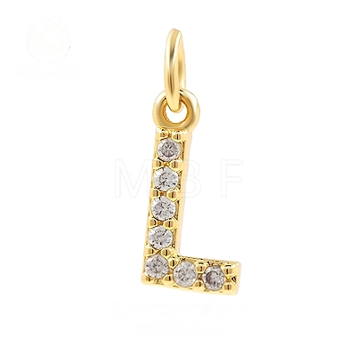 Brass Cubic Zirconia Pendants with Jump Rings FIND-PW0024-09L-1