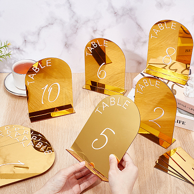 10Pcs 10 Styles Number 1~10 Acrylic Table Place Cards AJEW-WH0752-349-1