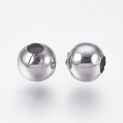 Round 304 Stainless Steel Spacer Beads STAS-I050-06-6mm-1