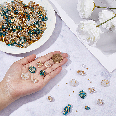 DIY Acrylic & Glass Beads Findings Kits FIND-SC0023-06-1