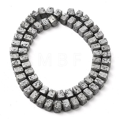 Electroplated Natural Lava Rock Beads Strands G-Q1009-A01-02-1