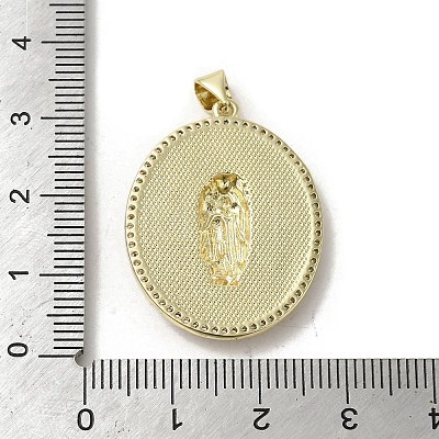 Brass Pave Shell Pendants KK-I708-16D-G-1