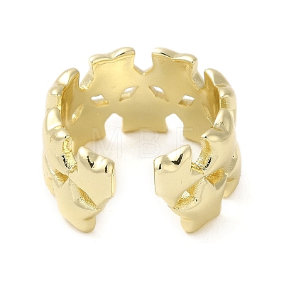 Brass Open Cuff Rings RJEW-Q778-33G-1