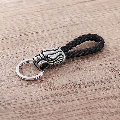 Braided PU Leather Keychains JI5354-1