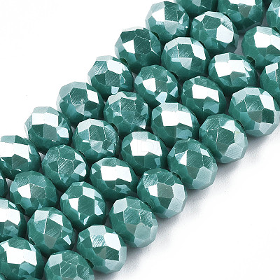Electroplate Glass Beads Strands EGLA-A034-P6mm-A09-1