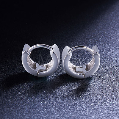 SHEGRACE Rhodium Plated 925 Sterling Silver Glazed Hoop Earrings JE487A-1