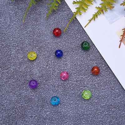 800Pcs 10 Colors Spray Painted Crackle Glass Beads CCG-CJ0001-02-1