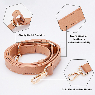 Gorgecraft 2Pcs PU Leather Bag Strap and Acrylic & CCB Plastic Link Chains Bag Handles FIND-GF0001-61-1