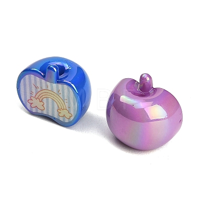 UV Plating Printed Opaque Acrylic Beads AC-CBAEEF4-14-1