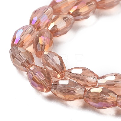 Transparent Electroplate Glass Beads Strands X-EGLA-A037-T6x8mm-B06-1