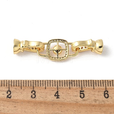 Brass Pave Clear Cubic Zirconia Fold Over Clasps KK-M320-13G-1