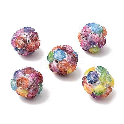 Opaque Acrylic & Rhinestone & Resin Beads OACR-D039-07-1