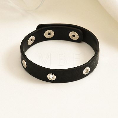 Punk Style Alloy & Imitation Leather Bangles WGDEE56-01-1