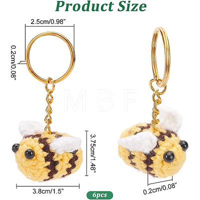  DIY 3D Bee Charm Keychain Making Kit DIY-NB0007-27-1