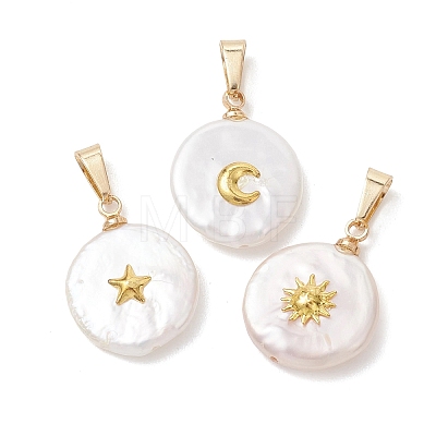 3Pcs 3 Styles Natural Baroque Keshi Pearl Pendants PALLOY-JF05209-1