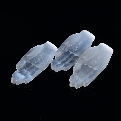 Buddha Hand with Eye Natural Selenite Figurines DJEW-PW0021-25-1