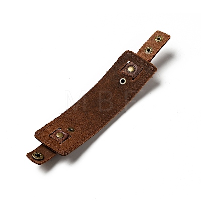 Cowhide Cord Wide Cord Bracelets BJEW-P0001-11A-1