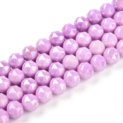 Anti-Tarnish Electroplate Glass Beads Strands GLAA-N010-8mm-10-1