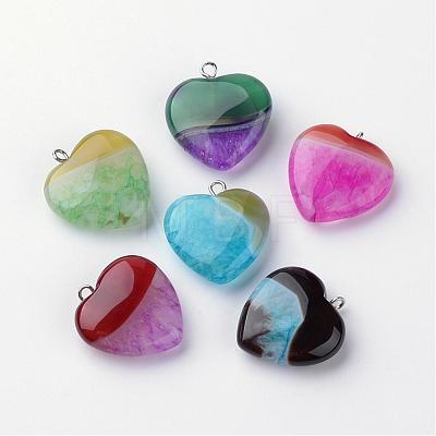 Dyed Natural Agate Pendants G-S214-17-1