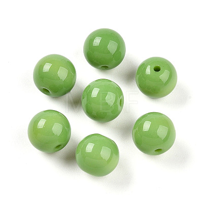 Opaque Solid Color Glass Beads GLAA-N007-10mm-A11-1