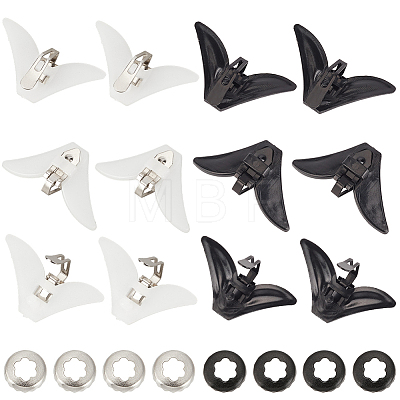20Pcs 2 Colors Plastic & Iron Triangle Bow Tie Clips FIND-CY0002-36-1