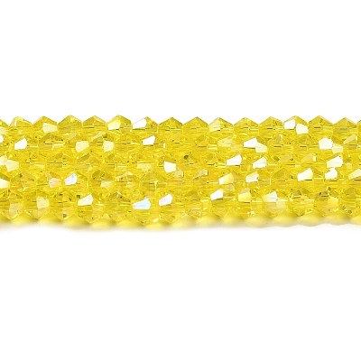 Transparent Electroplate Glass Beads Strands GLAA-F029-3mm-A21-1