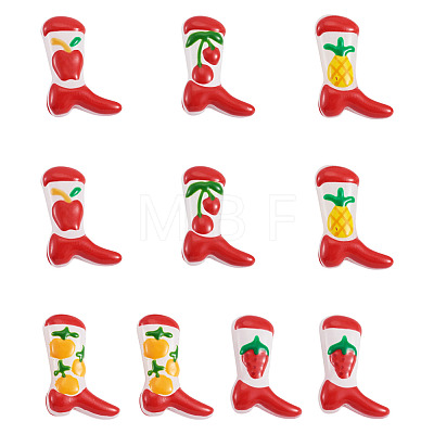 10Pcs 5 Styles Boot Baking Paint Glass Enamel Beads LAMP-TA0002-80B-1
