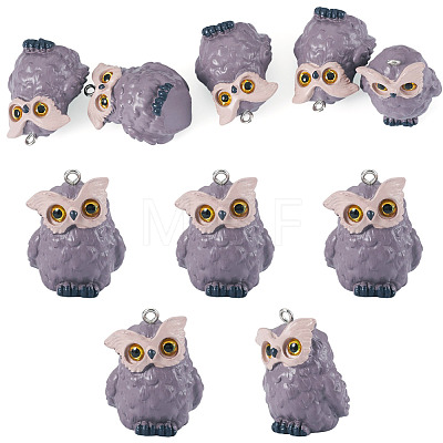 5Pcs Opaque Resin Pendants RESI-TADJ0001-26B-1