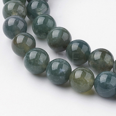 Natural Moss Agate Bead Strands G-G735-62-8mm-1