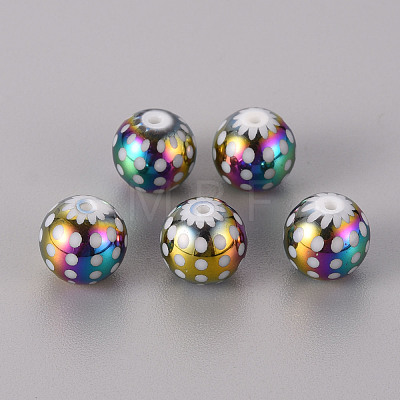 Electroplate Glass Beads EGLA-Q123-004G-1