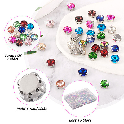 Cheriswelry 180Pcs 12 Colors Sew on Rhinestone DIY-CW0001-39-1