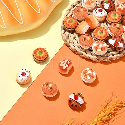 30Pcs 6 Styles Imitation Food Opaque Resin Pendants FIND-CJ0002-47-1