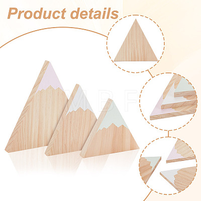 Snow Mountain Shape Wood Ornaments DJEW-WH0050-28A-1