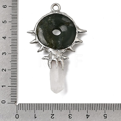Natural Moss Agate Big Pendants G-G466-02P-13-1