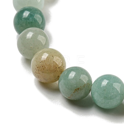 8.5mm Round Natural Flower Amazonite Beaded Stretch Bracelets BJEW-C074-01R-1