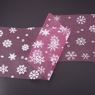 Snowflake Deco Mesh Ribbons OCOR-P010-G07-1