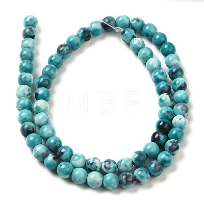 Synthetic Ocean White Jade Beads Strands G-L019-6mm-17-1