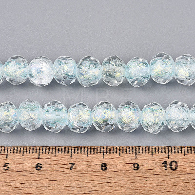 Handmade Foil Lampwork Beads Strands FOIL-T008-09D-1