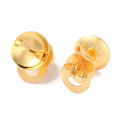 Rack Plating Brass Stud Earring Settings KK-F090-15G-03-1