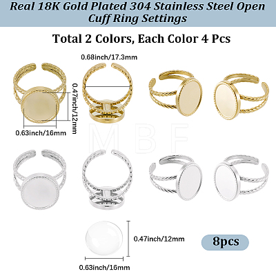 DIY Oval Finger Rings Making Kit DIY-BBC0003-16-1