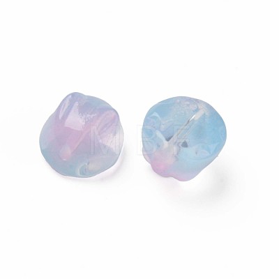 Two Tone Transparent Spray Painted Glass Beads X-GLAA-Q092-06-C03-1