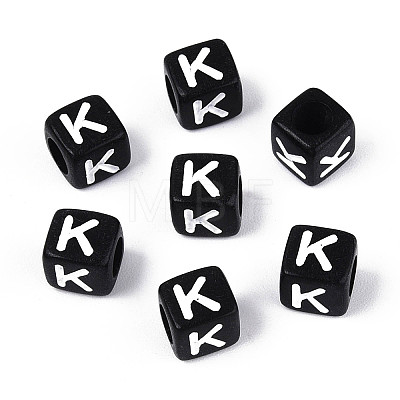 Initial Acrylic Horizontal Hole Beads OACR-ZX006-35K-1