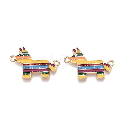 Rack Plating Alloy Enamel Colorful Mexican Donkey Connector Charms ENAM-N056-350G-1