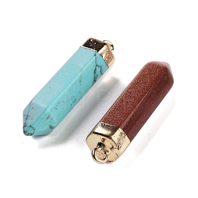 Natural & Synthetic Mixed Gemstone Pointed Pendants FIND-A043-04G-1