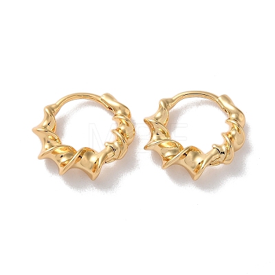 Twist Ring Brass Hoop Earrings for Women EJEW-B056-17G-1