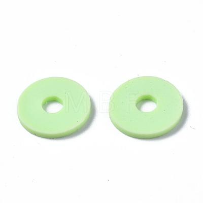 Flat Round Eco-Friendly Handmade Polymer Clay Beads CLAY-R067-10mm-24-1